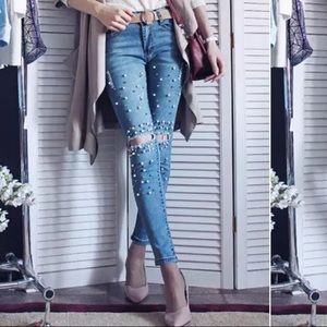 Beaded Skinny Jeans